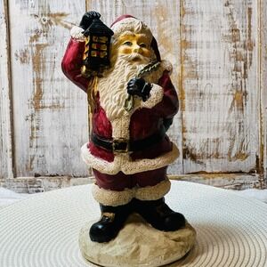 Vintage Cedar Creek Collection Collectible Santa 11" Lantern & Gift Bag VTG